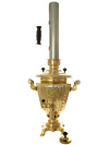 Самовар на дровах 2,5 литра желтый \"конус\" с гербом, арт. 261231 + труба