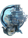 Набор самовар электрический 3 литра с художественной росписью \"Зимний вечер\" с автоматическим отключением при закипании, арт. 155648а