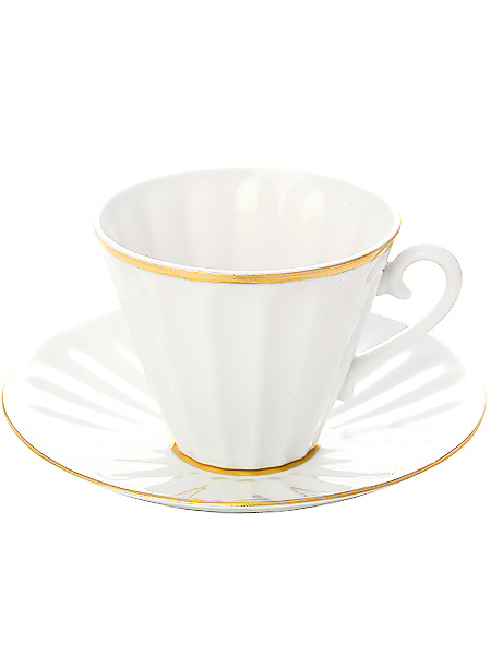 Чашка с блюдцем чайная форма \"Лучистая\", рисунок \"Белоснежка\", Императорский фарфоровый завод