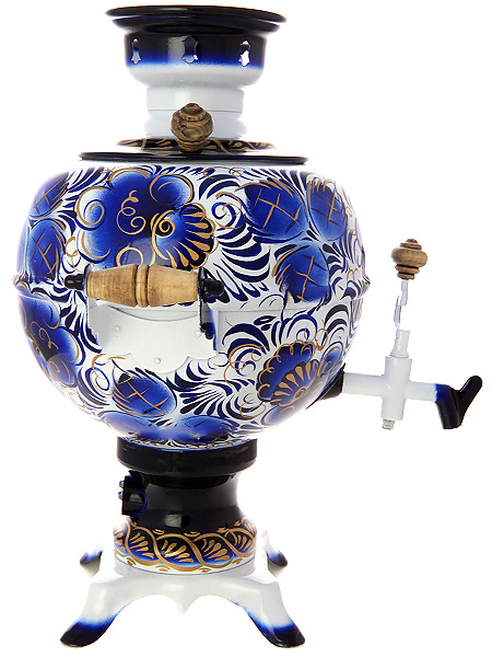 Электрический самовар 5 литра с художественной росписью "Гжель", "шар", арт. 155689
