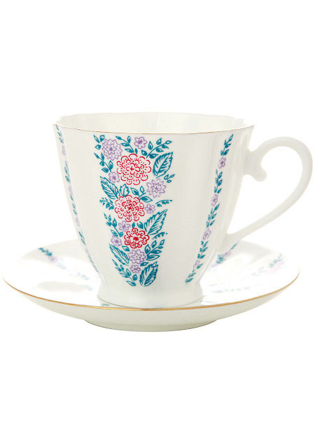 Чашка с блюдцем чайная форма \"Гвоздика\", рисунок \"Маргаритки\", Императорский фарфоровый завод