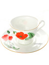 Чашка с блюдцем чайная форма \"Айседора\", рисунок \"Кардинал\", Императорский фарфоровый завод