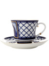 Чашка с блюдцем чайная форма \"Банкетная\", рисунок \"Эрмитажный мост\", Императорский фарфоровый завод