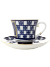 Чашка с блюдцем чайная форма \"Банкетная\", рисунок \"Львиный мостик\", Императорский фарфоровый завод
