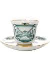 Чашка с блюдцем чайная форма \"Банкетная\", рисунок \"Улица зодчего Росси\", Императорский фарфоровый завод