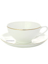 Чашка с блюдцем чайная форма \"Купольная\", рисунок \"Золотая лента\", Императорский фарфоровый завод