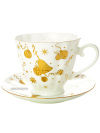 Чашка с блюдцем чайная, форма \"Гвоздика\", рисунок \"Веселый праздник\", Императорский фарфоровый завод