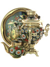 Набор самовар электрический 3 литра с художественной росписью \"Ромашки на золотом\", арт. 110603
