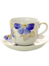 Фарфоровая чашка с блюдцем форма \"Ностальгия\" рисунок \"Синий цветок\", Дулевский фарфор