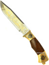 Златоустовский сувенирный нож \"Златоуст\" в кожаных ножнах и в подарочном футляре