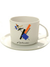 Чашка с блюдцем чайная форма \"Баланс\", рисунок \"Малевич\", Императорский фарфоровый завод