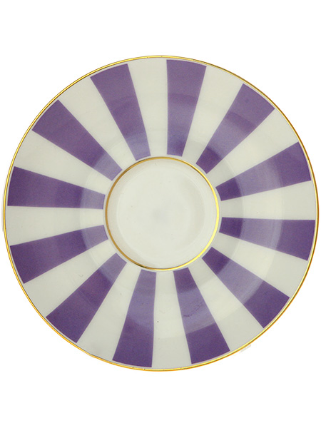Кофейная чашка с блюдцем форма "Ландыш 2", рисунок "Да и Нет фиолетовый" с отводкой, Императорский фарфоровый завод