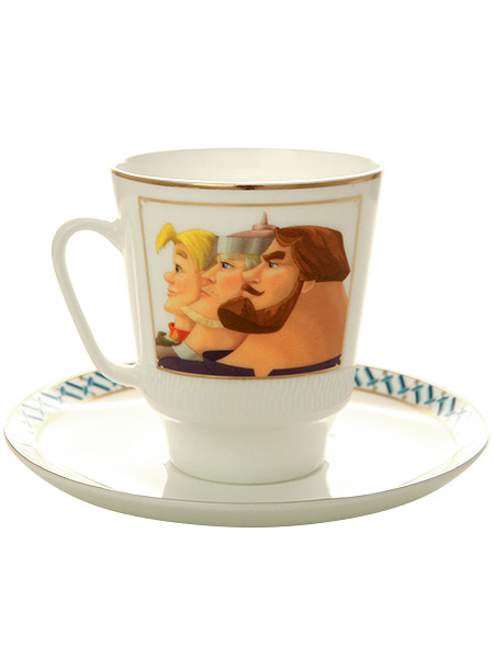 Подарочный набор: кофейная чашка форма \"Майская\", рисунок \"Три богатыря\", Императорский фарфоровый завод