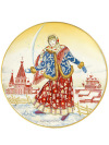 Тарелка декоративная форма \"Эллипс\", рисунок \"Девушка со снежком\", Императорский фарфоровый завод