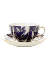 Чашка с блюдцем чайная форма \"Тюльпан\", рисунок \"Зимний вечер\", Императорский фарфоровый завод